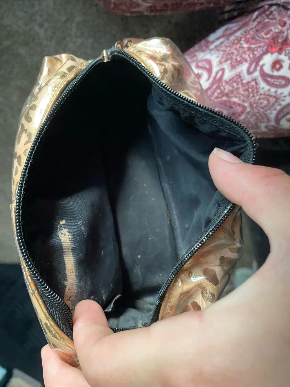 Victoria's Secret Metallic Gold Leopard Cosmetic Pouch